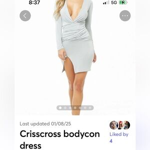 Forever 21 Light Gray Crisscross Mini Dress